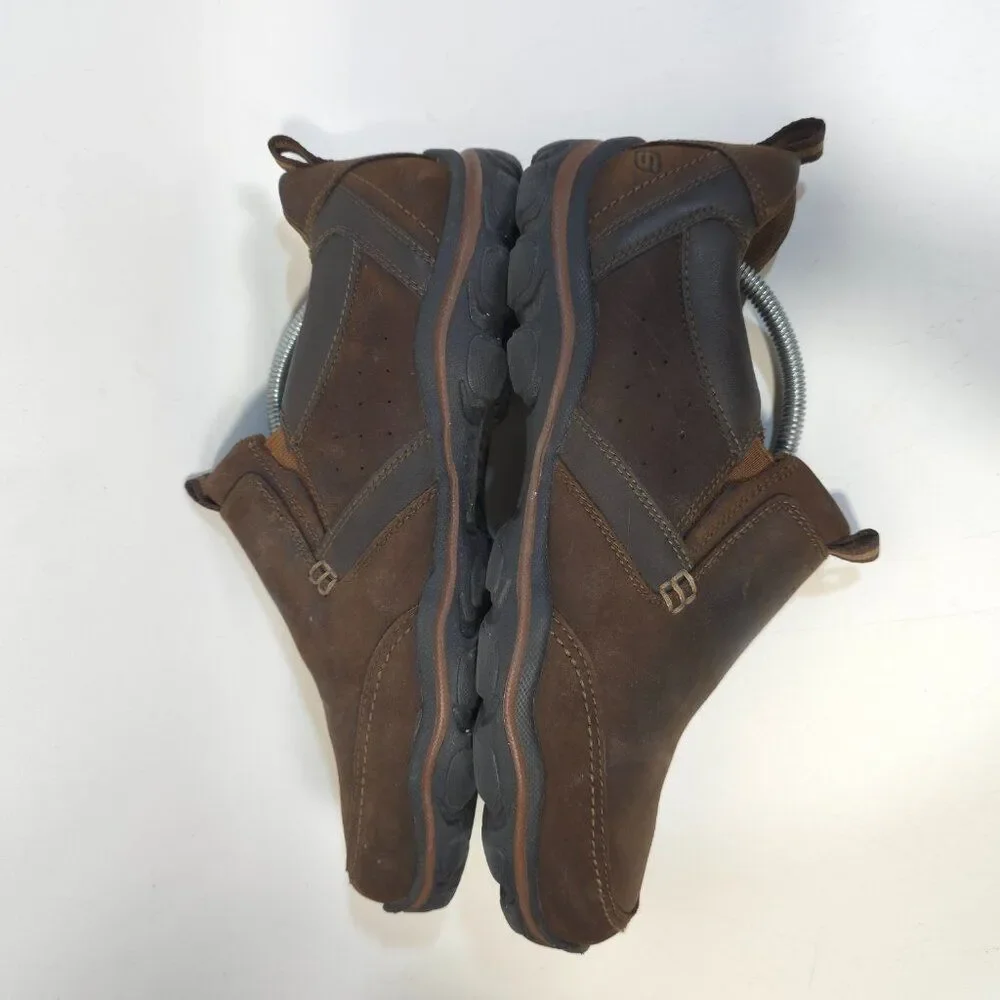 Skechers Relaxed Fit Montz Devent Men's Slip-On Shoes Brown Size 9 Leather 64440